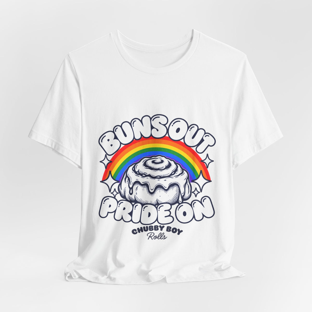 Buns Out Pride On Rainbow Chubby Boys Rolls T-Shirt