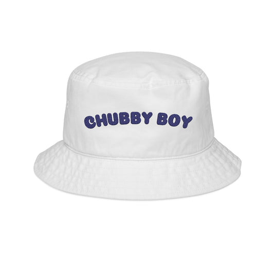 Chubby Boy Embroidered Bucket Hat — Casual Streetwear Sun Hat