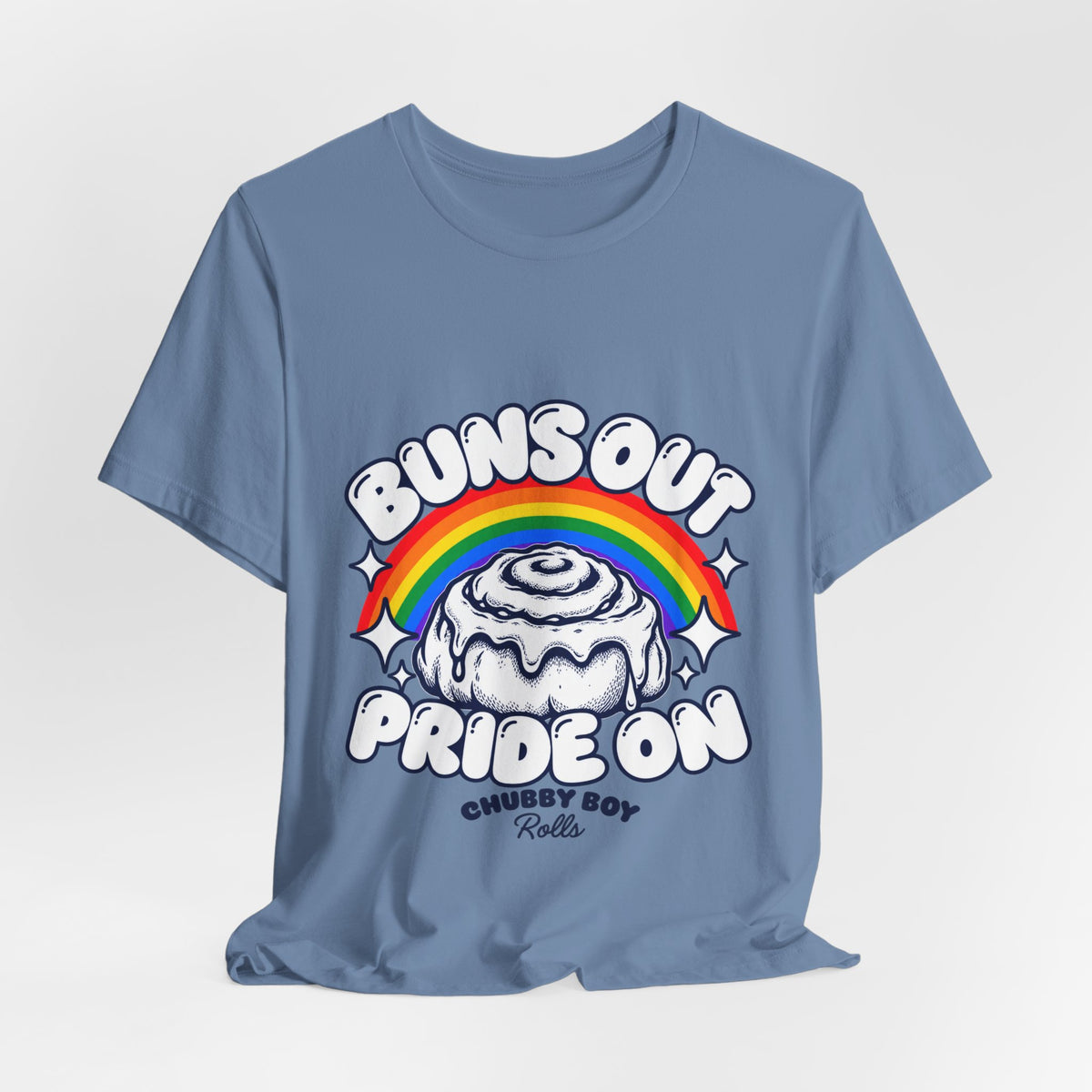 Buns Out Pride On Rainbow Chubby Boys Rolls T-Shirt