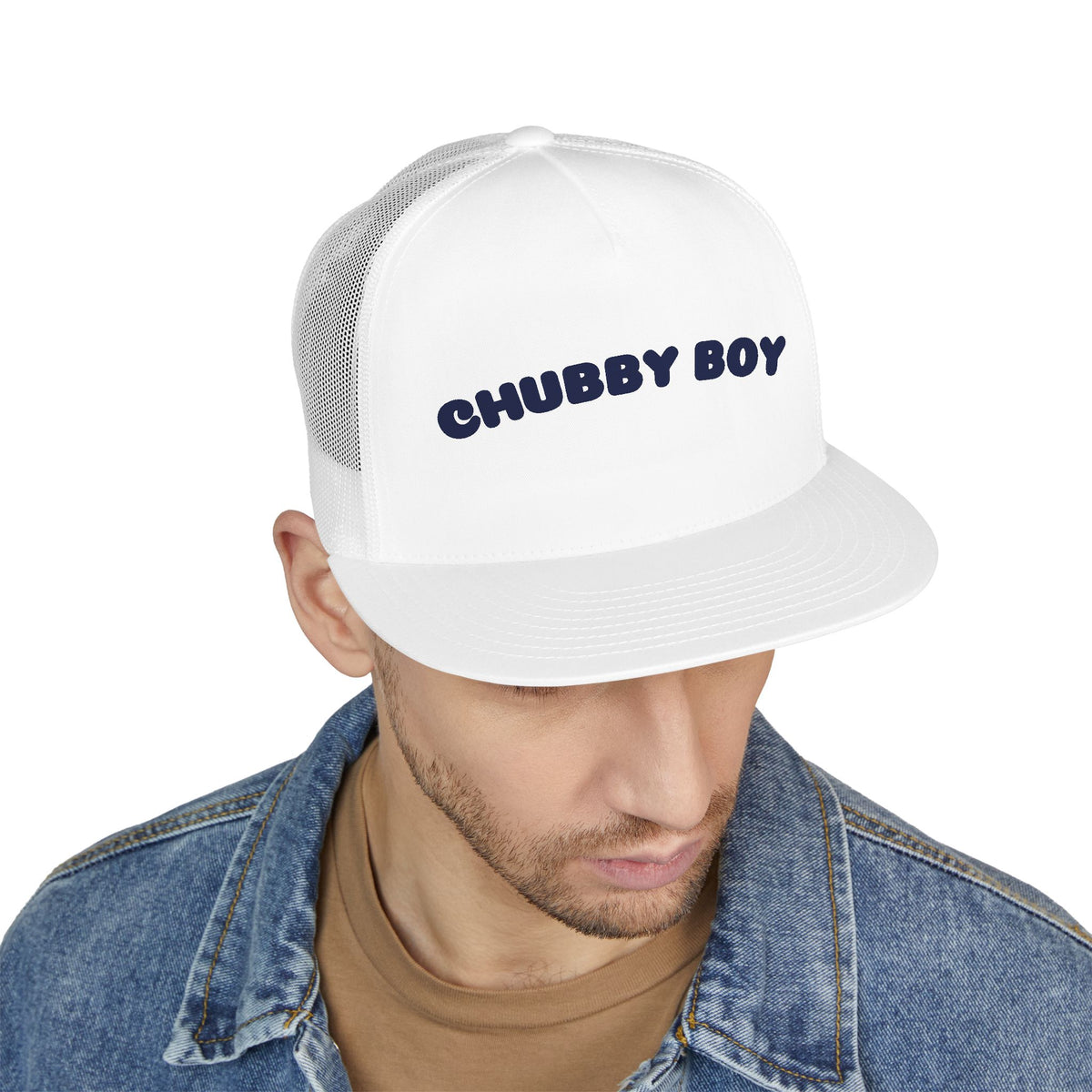Chubby Boy Rolls Trucker Cap – Vintage Script Mesh Baseball Hat