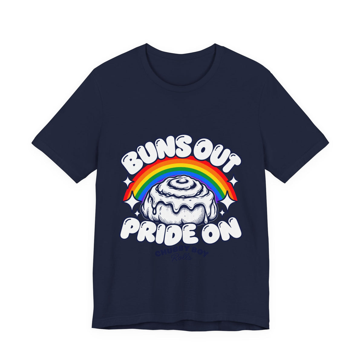 Buns Out Pride On Rainbow Chubby Boys Rolls T-Shirt