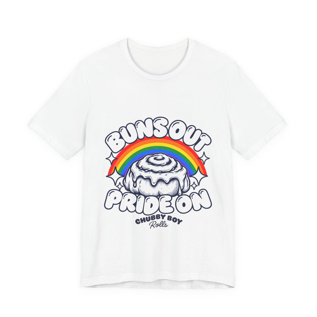 Buns Out Pride On Rainbow Chubby Boys Rolls T-Shirt