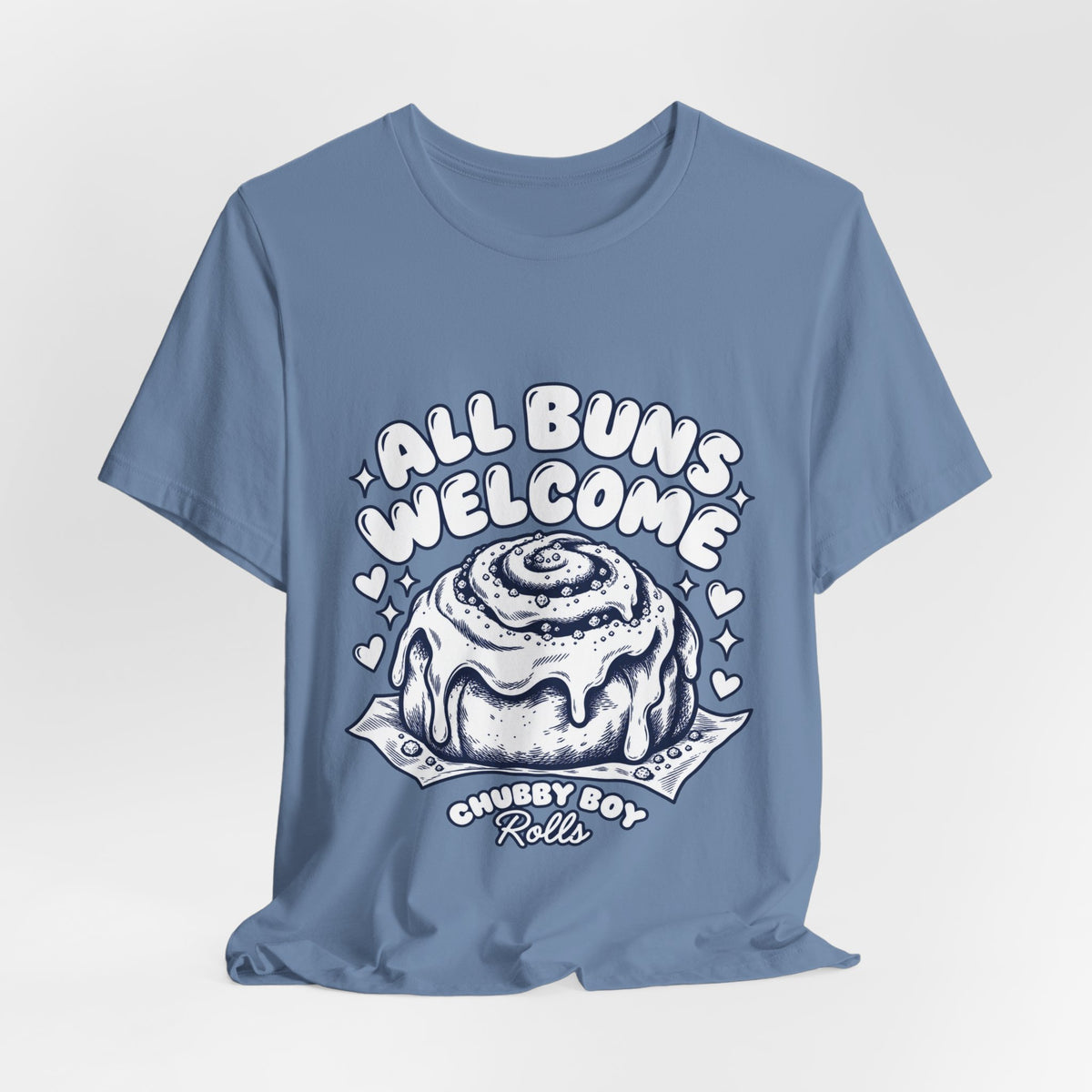 All Buns Welcome Tee — Cute Cinnamon Roll Graphic T-Shirt