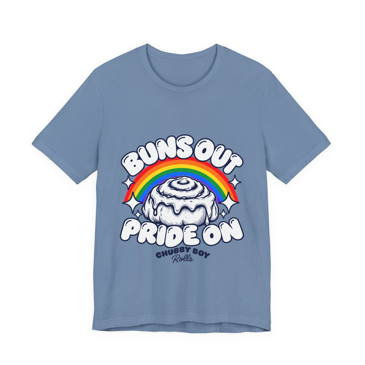 Buns Out Pride On Rainbow Chubby Boys Rolls T-Shirt