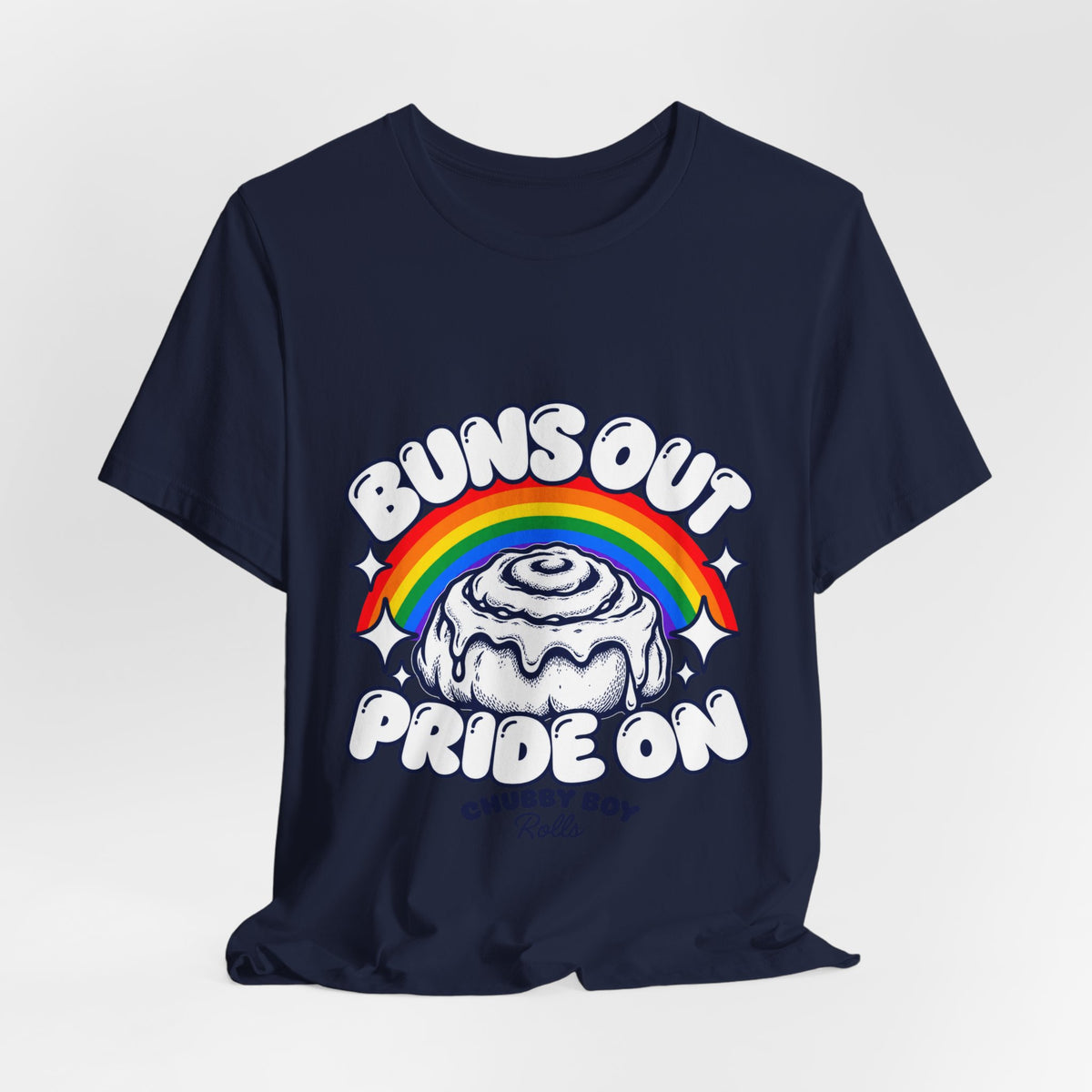 Buns Out Pride On Rainbow Chubby Boys Rolls T-Shirt